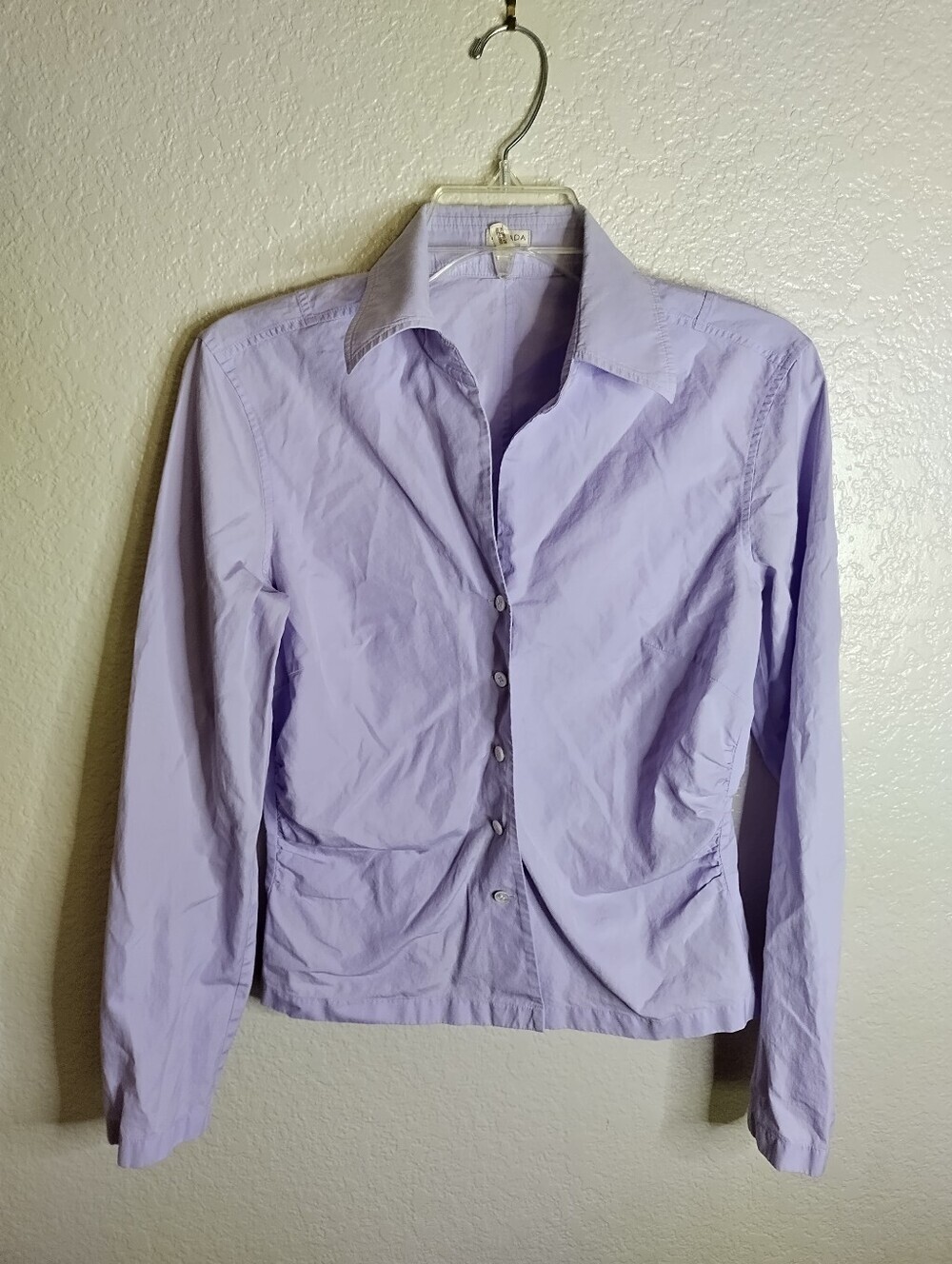 Escada Lavender Button Down Long Sleeve Shirt Sz 36/6